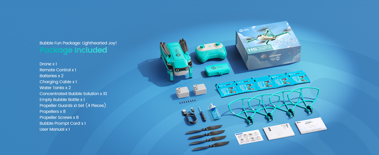 HS320 bubble drone package contents