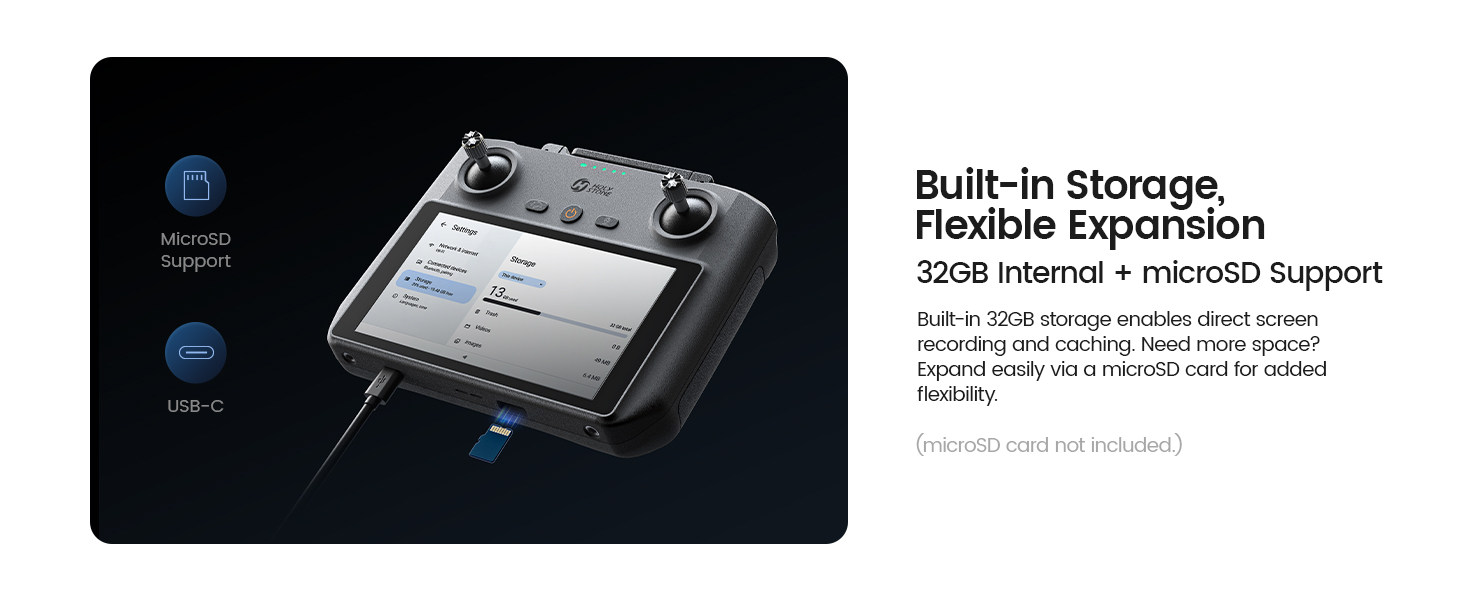 RC243A Built-in Storage and microSD Expansion