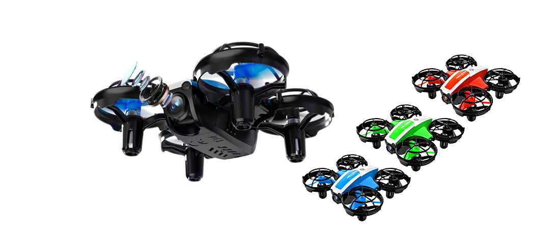 HS210P product main visual with drone remote controller and accessories