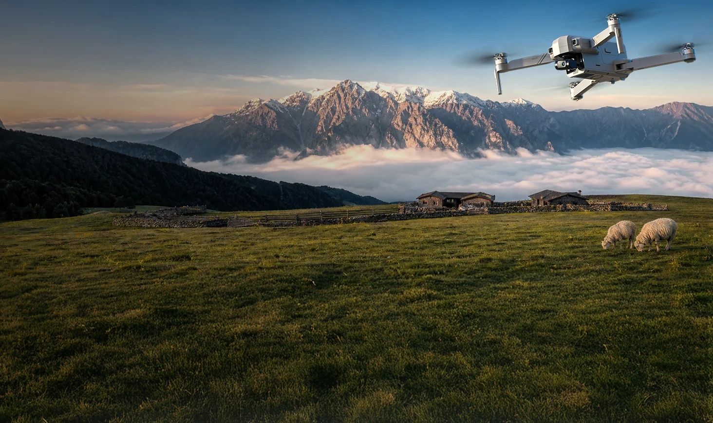 Saturn T60A Outdoor Aerial Creation Saturn T60A flying over a mountain landscape