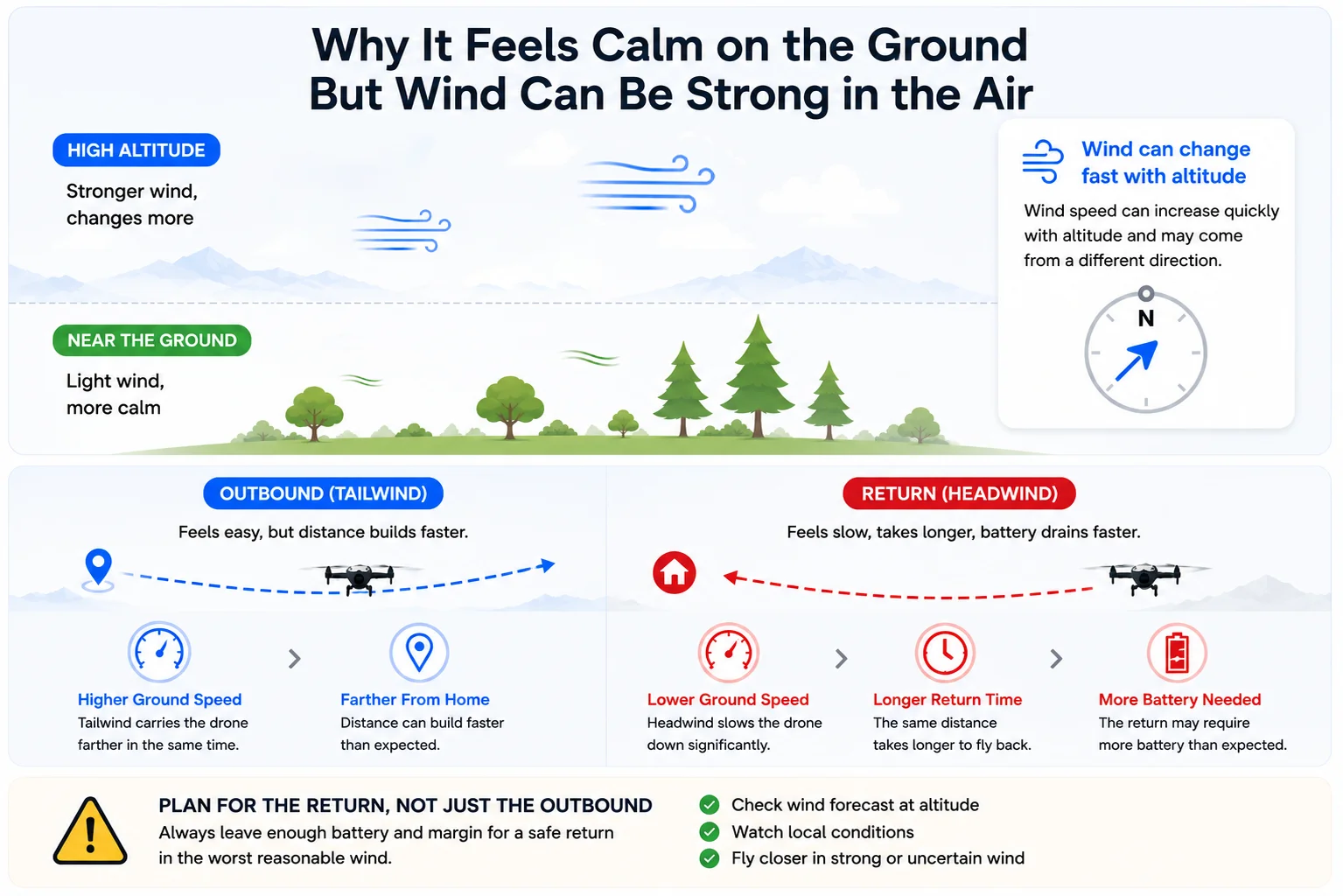 Why it feels calm on the ground but wind can be strong in the air