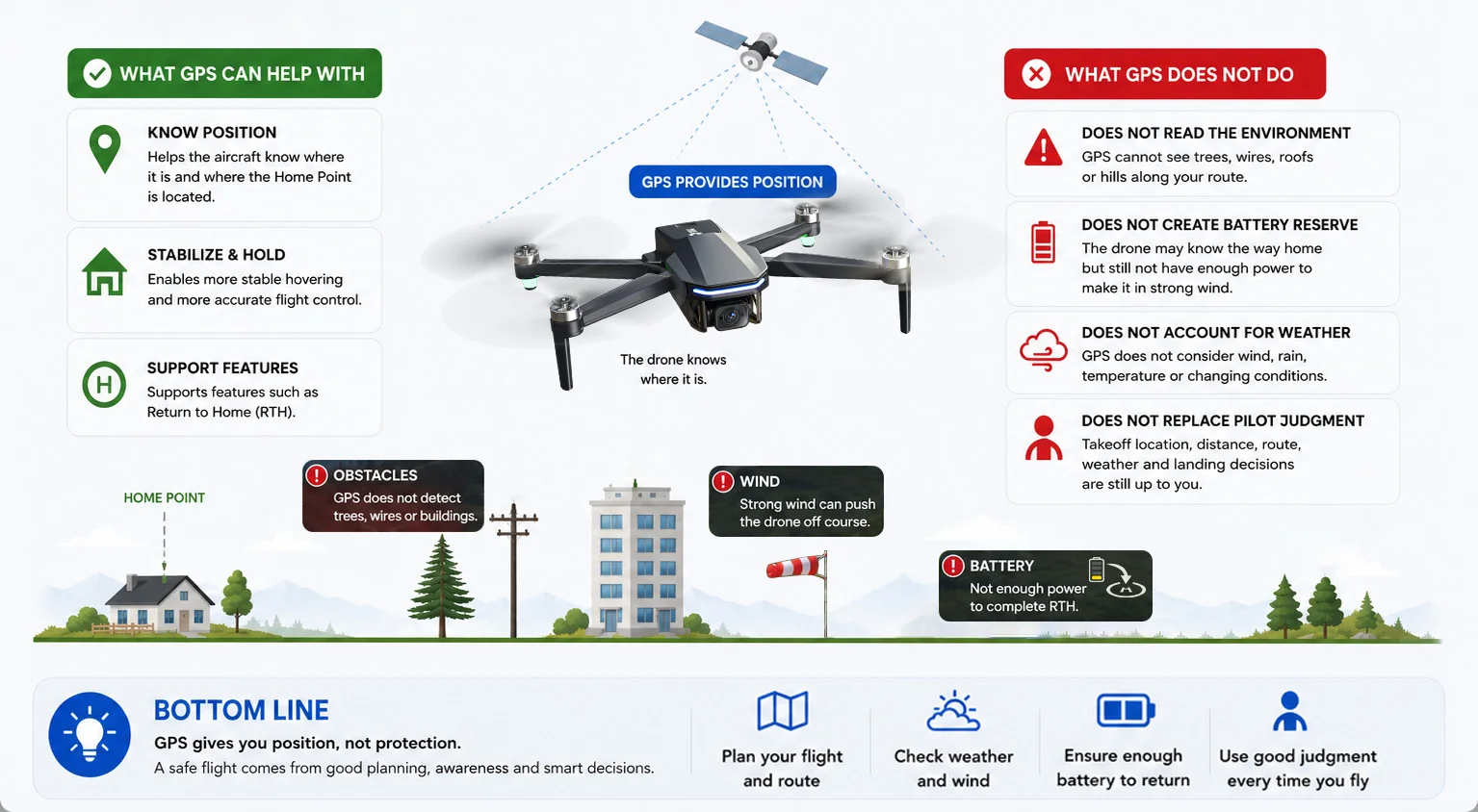 GPS knows where the drone is not wherther your flight is safe.webp