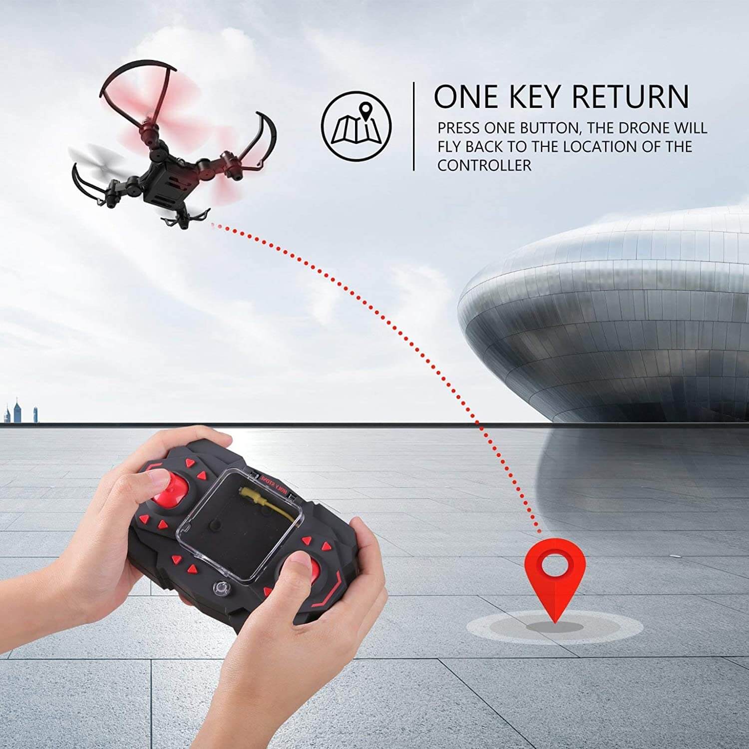 RC Mini Drone for Kids and Beginners Portable Pocket Quadcopter with Altitude Hold,One-Key Take-Off/Landing,Headless Mode and 3D Flips,Fun Gift for Boys Girls 