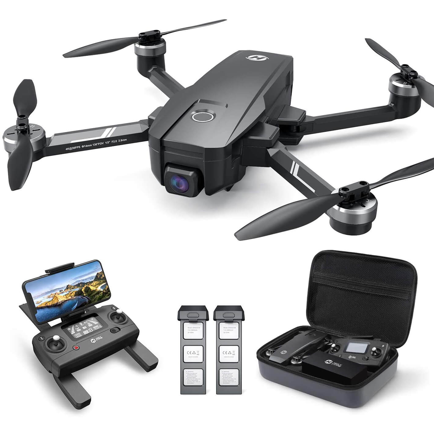 Holy Stone HS110G GPS Drone with 1080P Camera for Adults and Beginners Follow  Me Auto Return Home 2 Batteries double the Flight Time 