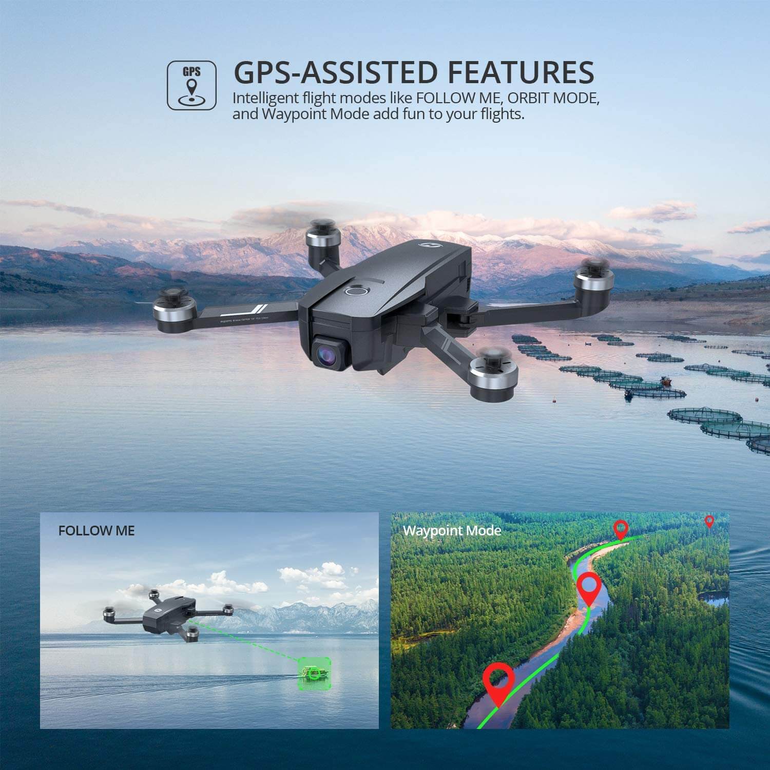 Holy Stone HS360S GPS Drone avec Caméra 4K pour Adultes Débutants