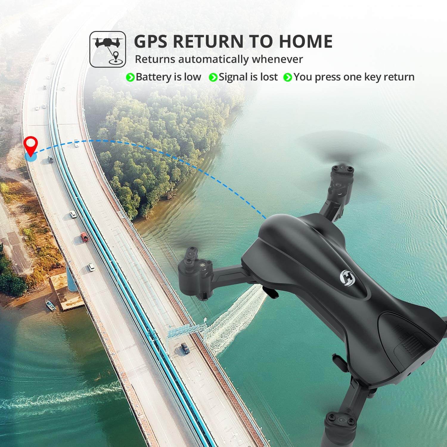 holy stone hs165 gps fpv drones with 2k hd camera