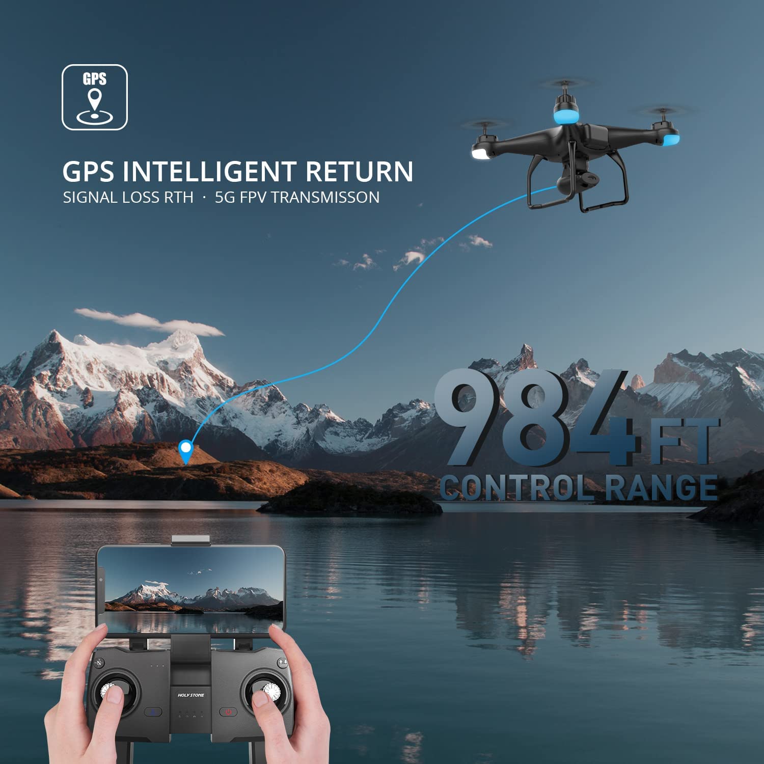 HS120D FPV Drone with GPS System